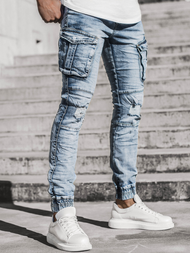 Spodnie męskie jeans niebieskie OZONEE T/6637