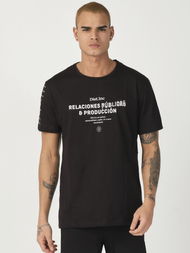 T-Shirt męski z nadrukiem czarny OZONEE MR/21516