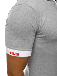T-Shirt z kapturem męski szary OZONEE O/1273Z