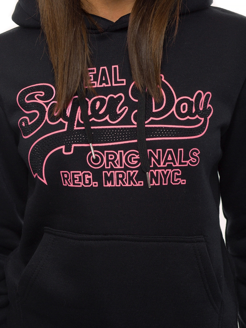 Bluza z kapturem damska czarna OZONEE JS/B26016