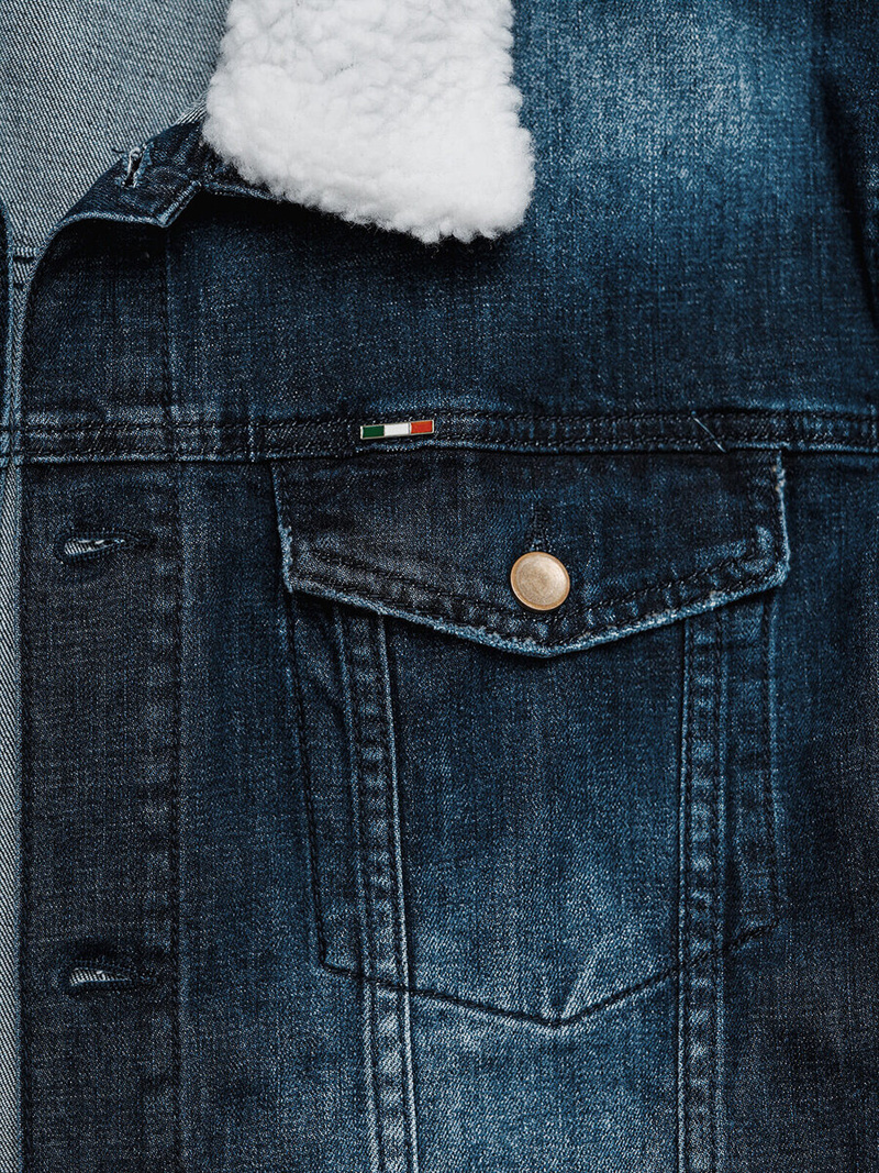 Чоловіча джинсова куртка tемно-cиня OZONEE NB/MJ516BSZ