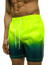 Spodenki kąpielowe męskie żółto-zielone OZONEE ST008-10