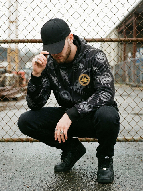 Bluza z kapturem męska czarna OZONEE O/B271Z