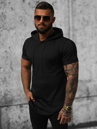 T-shirt męski z kapturem czarny OZONEE O/P1150