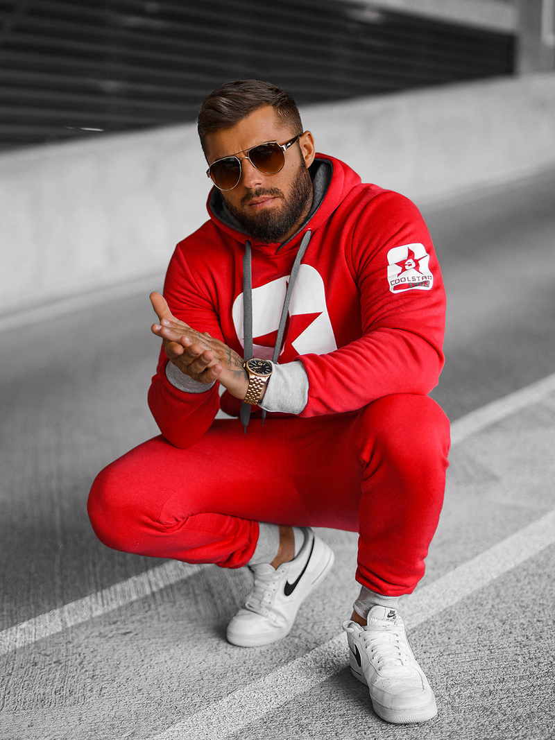 Спортивний костюм чоловічій червоний OZONEE JS/8C59/18Z