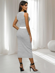 Komplet damski biało/czarny - top i spódnica OZONEE O/CH5801