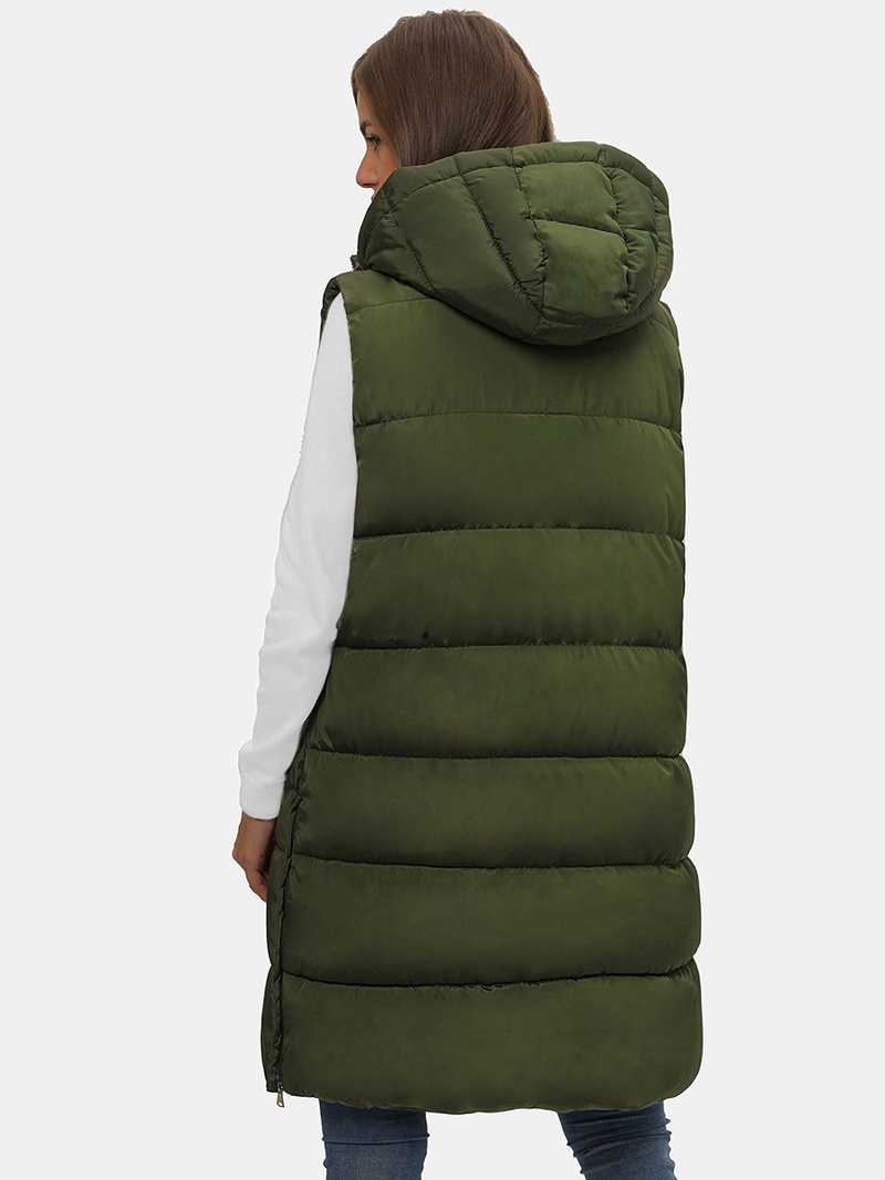 Стьобаний жіночий жилет Зелена OZONEE O/81276