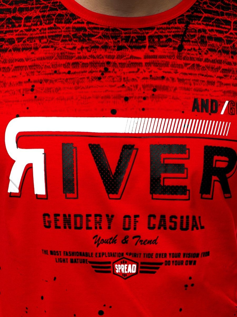 T-Shirt męski czerwony OZONEE JS/SS10960Z