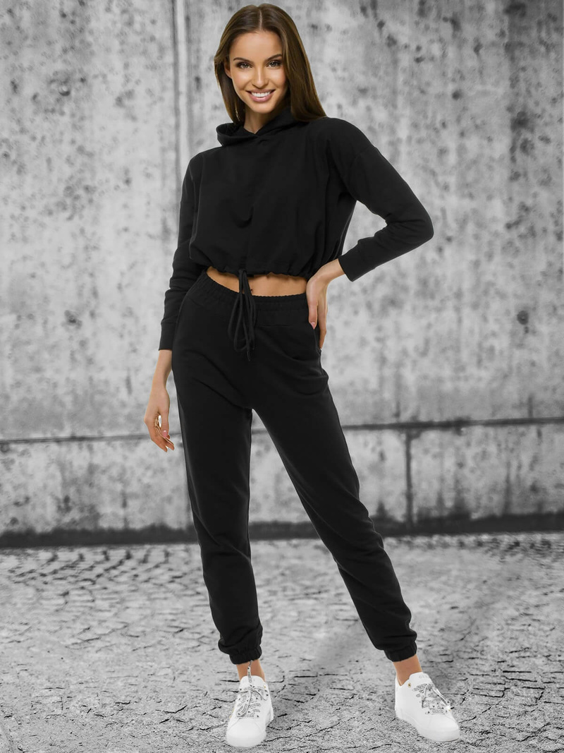 Komplet dresowy dwuczęściowy czarny OZONEE O/12108