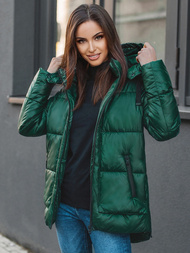 Kurtka zimowa damska ciemnozielona OZONEE O/M1552/38Z