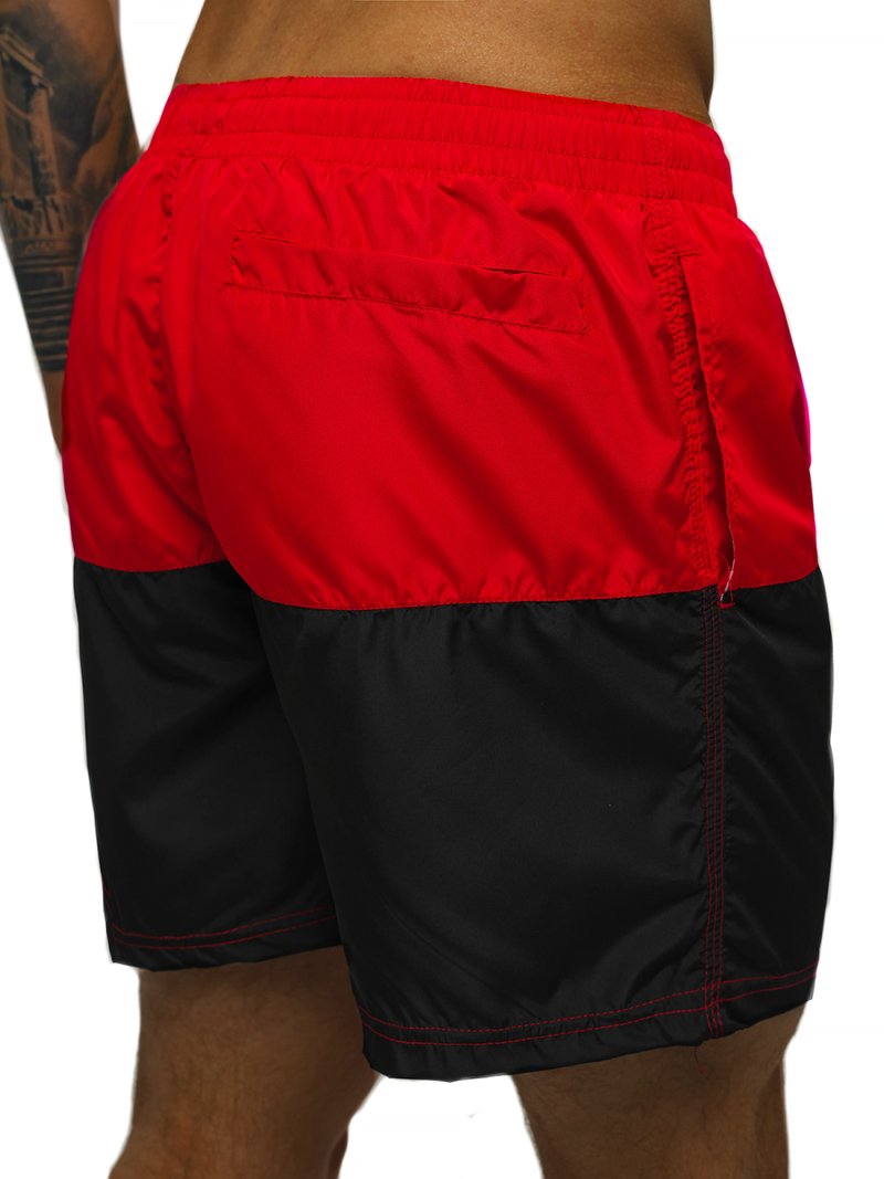 Spodenki kąpielowe męskie czerwono-czarne OZONEE JS/HM067