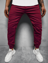 Spodnie męskie chino joggery bordowe OZONEE C/109