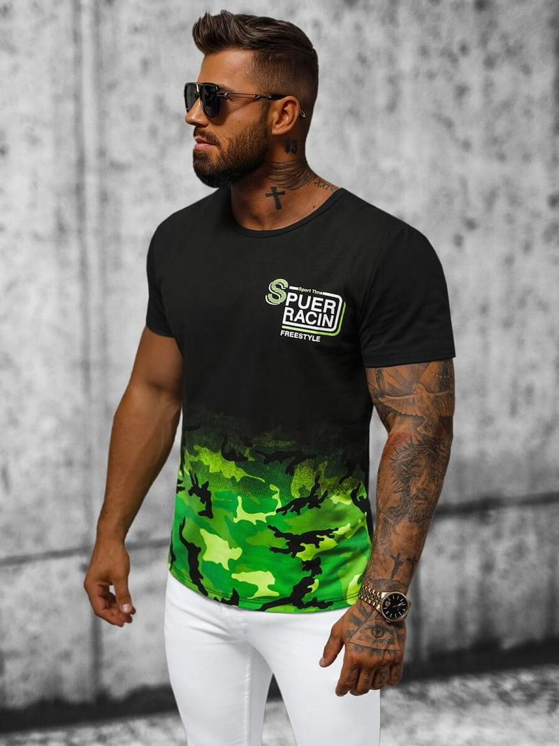 Футболка чоловіча зелена OZONEE JS/S985/153Z