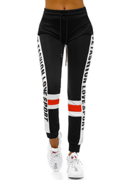 Spodnie dresowe damskie czarno-czerwone OZONEE O/82317