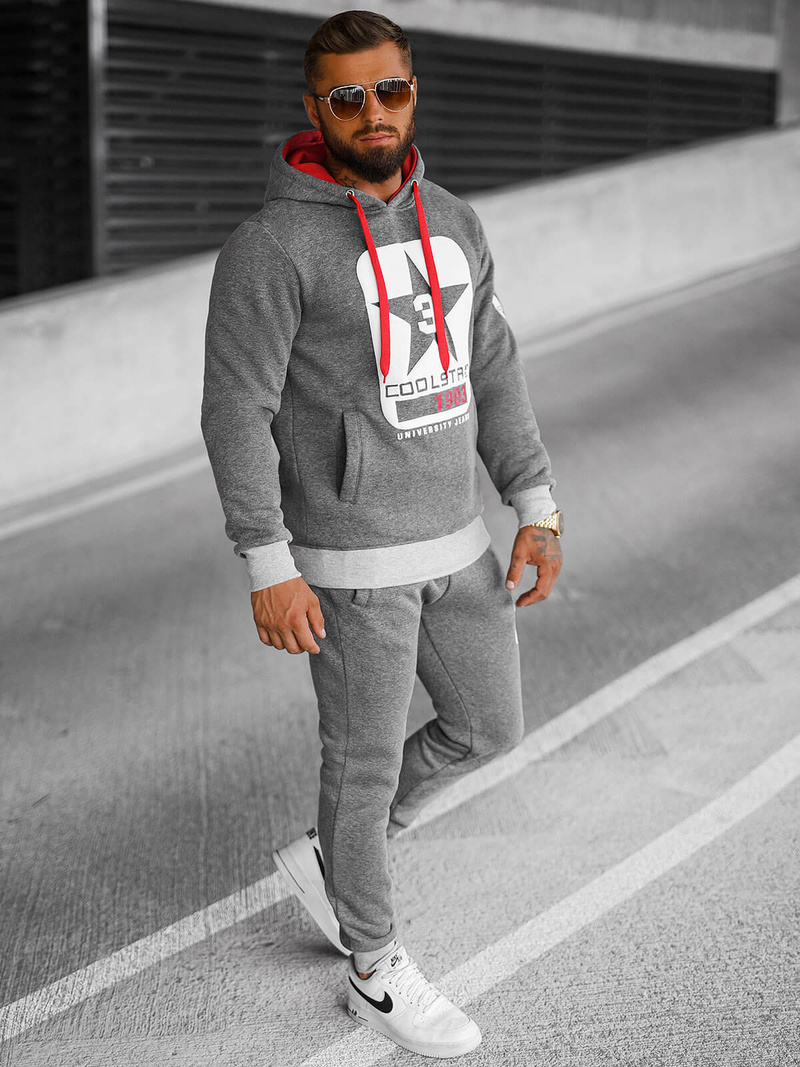 Komplet dresowy męski grafitowy OZONEE JS/8C59/5Z