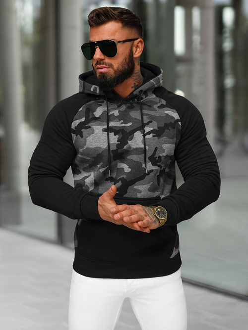 Bluza z kapturem męska grafitowa OZONEE JS/8B158/5