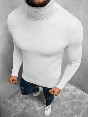 Sweter męski golf biały OZONEE TMK/YY02/2Z