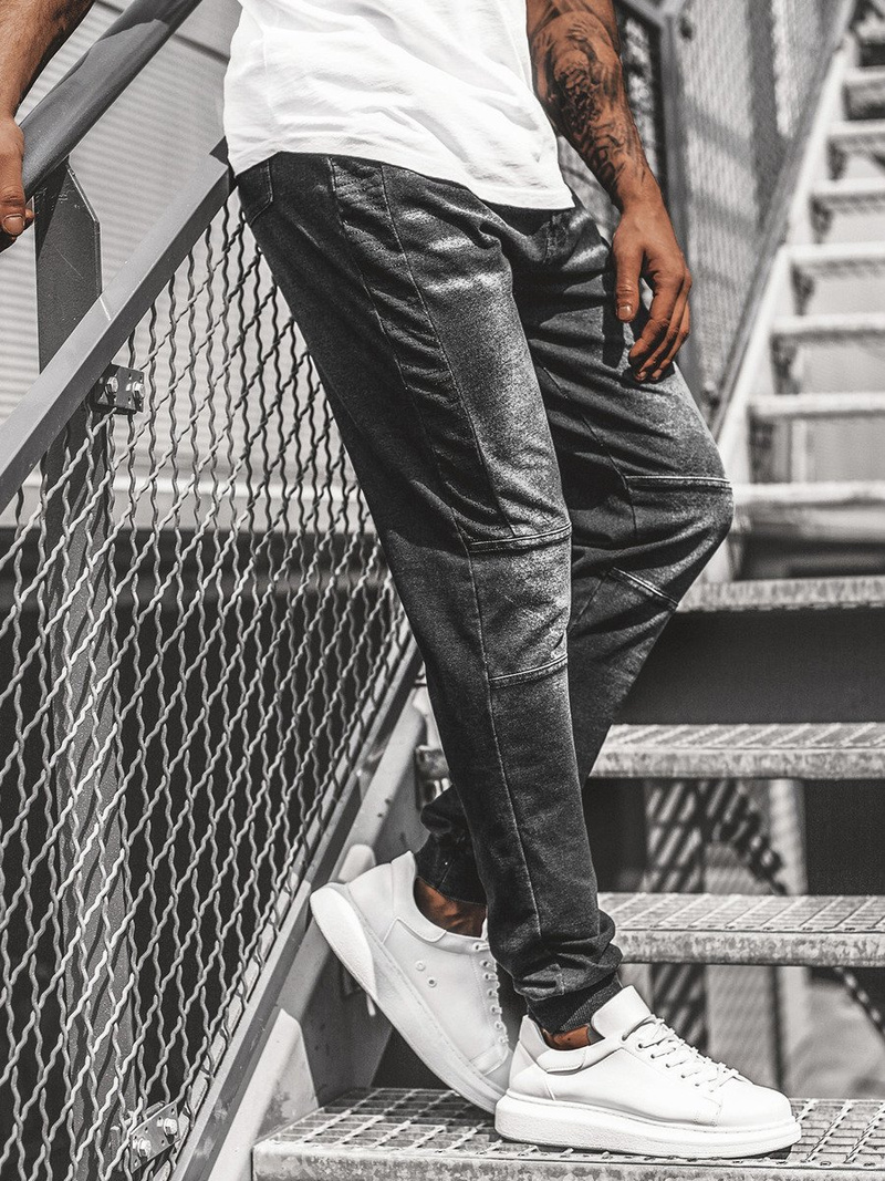 Штани чоловічі джоггери Чорнi OZONEE JS/KK1021