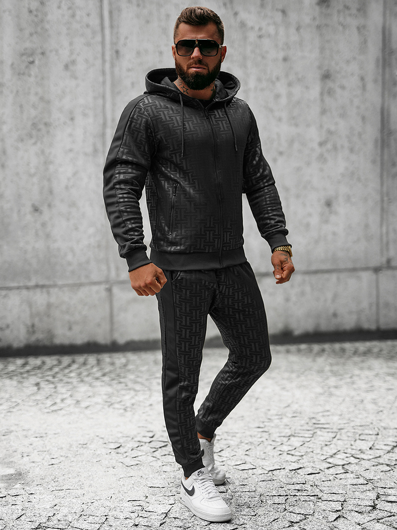 Komplet dresowy męski czarny OZONEE O/3A75