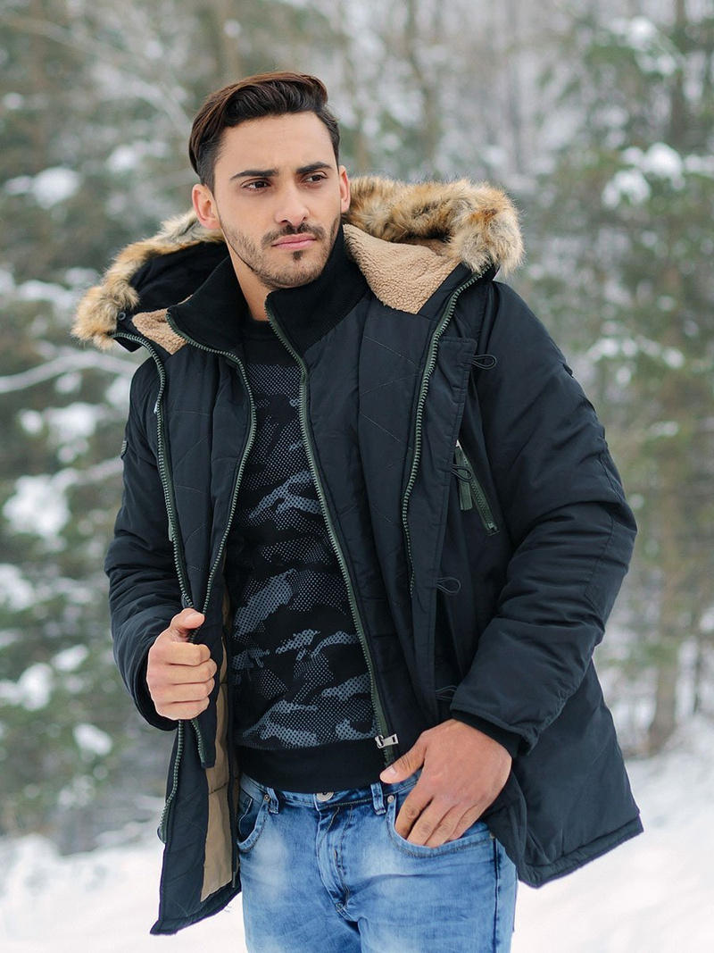 Куртка чоловіча Чорна OZONEE JB/X1045KZ