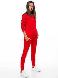 Spodnie dresowe damskie czerwone OZONEE JS/CK01