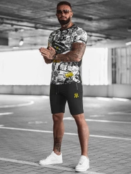 Komplet dresowy męski czarno-żółty OZONEE O/HM789