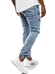 Spodnie jeans jogger męskie jasno-niebieskie OZONEE G/1067