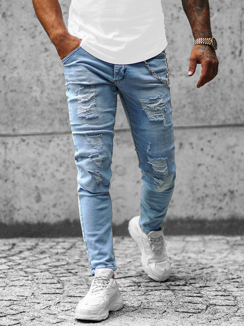 Spodnie jeansowe męskie jasno-niebieskie OZONEE E/5604/02