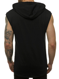 T-Shirt bez rękawów męski czarno-biały OZONEE MACH/M1213