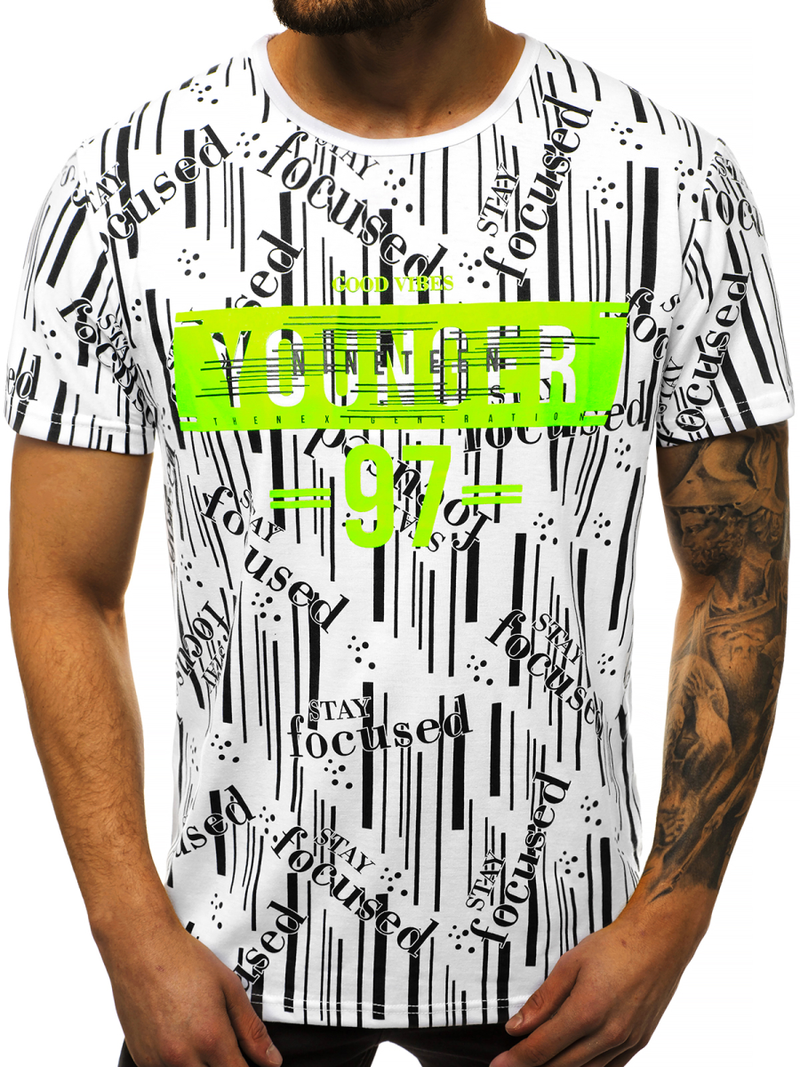 Футболка чоловіча Бiлий OZONEE JS/KS1993