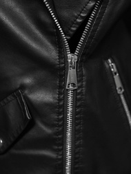 Жіноча шкіряна куртка Чорна OZONEE JS/11Z8061