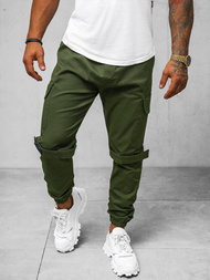 Spodnie męskie chino joggery khaki OZONEE O/G3014Z
