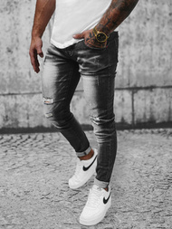 Spodnie jeansowe męskie czarne OZONEE NB/MP0024NZ