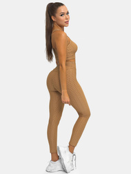 Komplet sportowy dwuczęściowy damski camelowy OZONEE O/22753