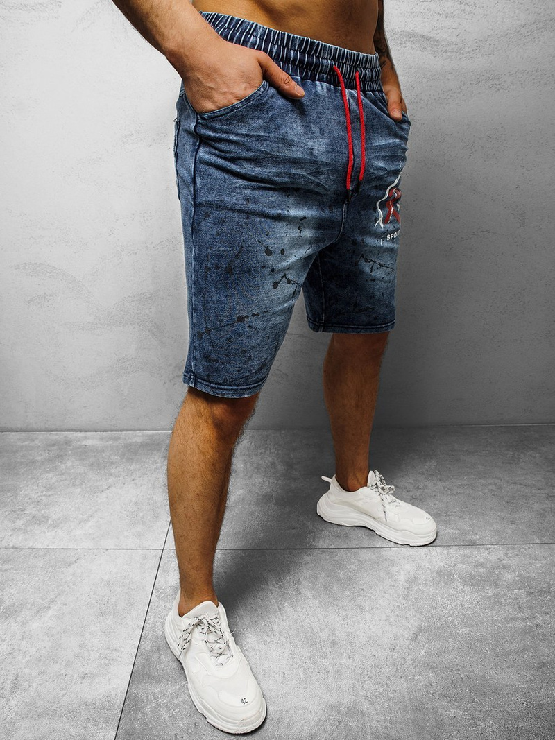 Spodenki męskie jeansowe niebieskie OZONEE JS/KK1075Z