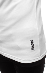 T-Shirt z kapturem męski biały OZONEE O/1273Z