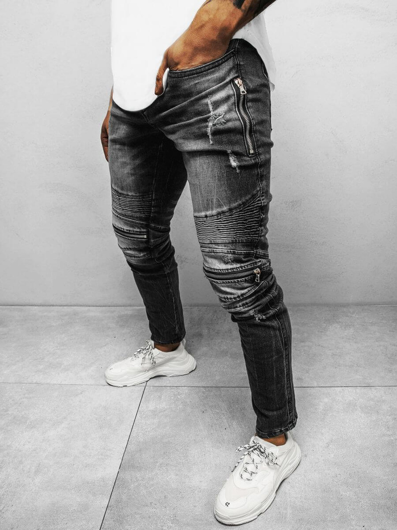 Джинси чоловічі Чорнi OZONEE NB/MP007N