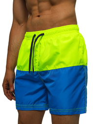 Spodenki kąpielowe męskie żółto-niebieskie OZONEE JS/HM057