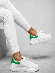 Sneakersy damskie biało-zielone OZONEE T/126