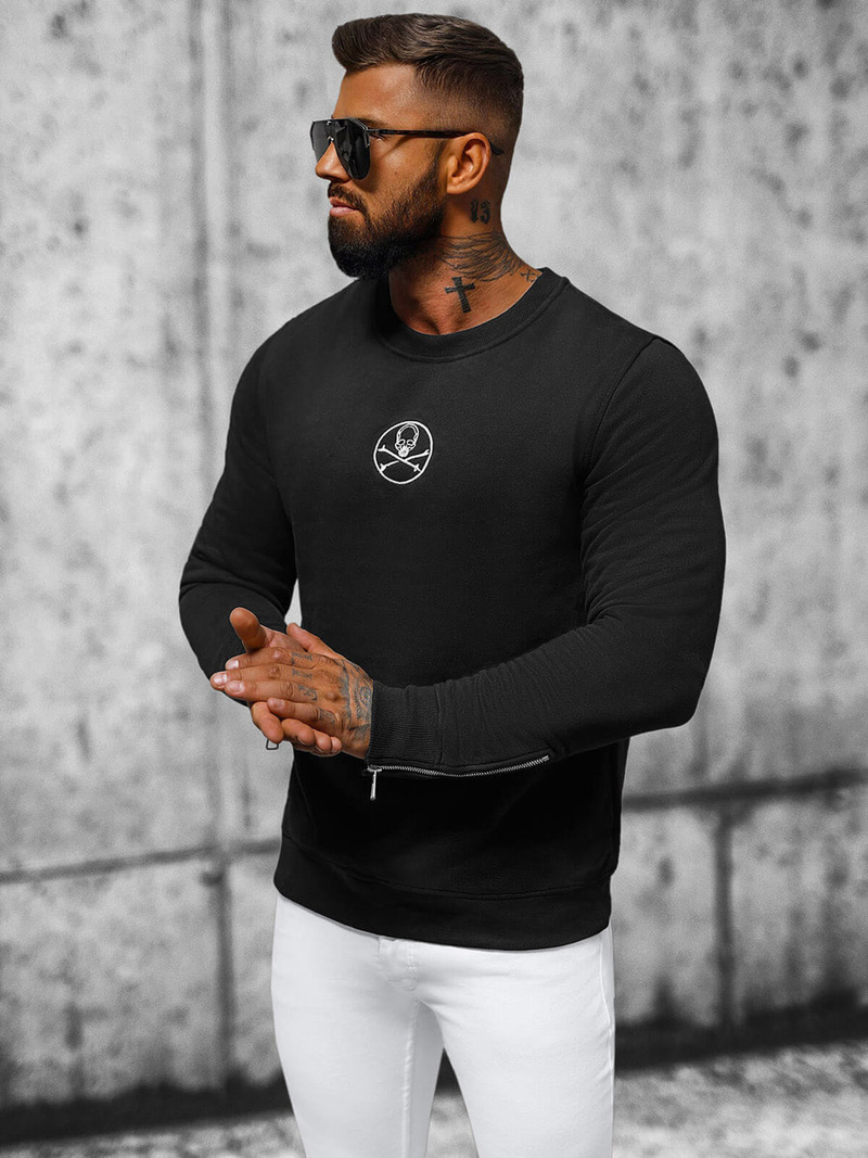 Толстовка чоловіча чорна OZONEE NB/MF2014