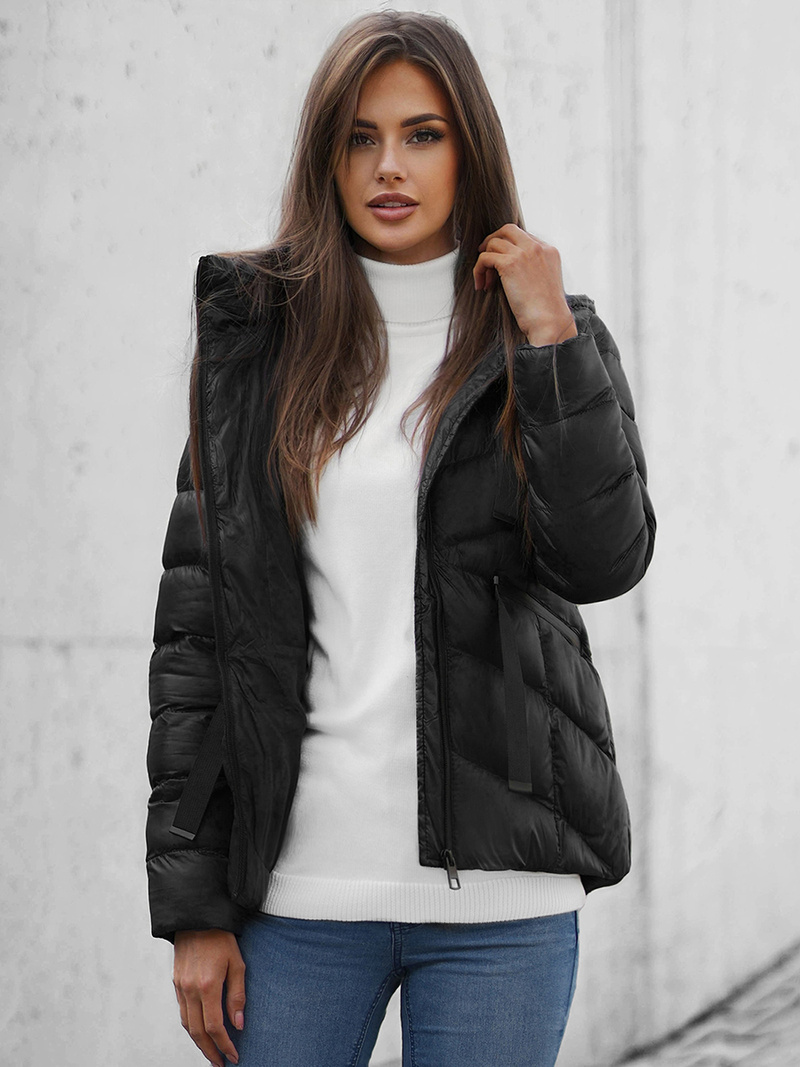 Kurtka zimowa damska czarna OZONEE JS/M23066/392