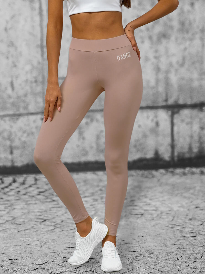 Legginsy damskie beżowe OZONEE O/FJ8066