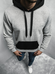 Bluza męska z kapturem szaro-czarna OZONEE JS/77001/2/3