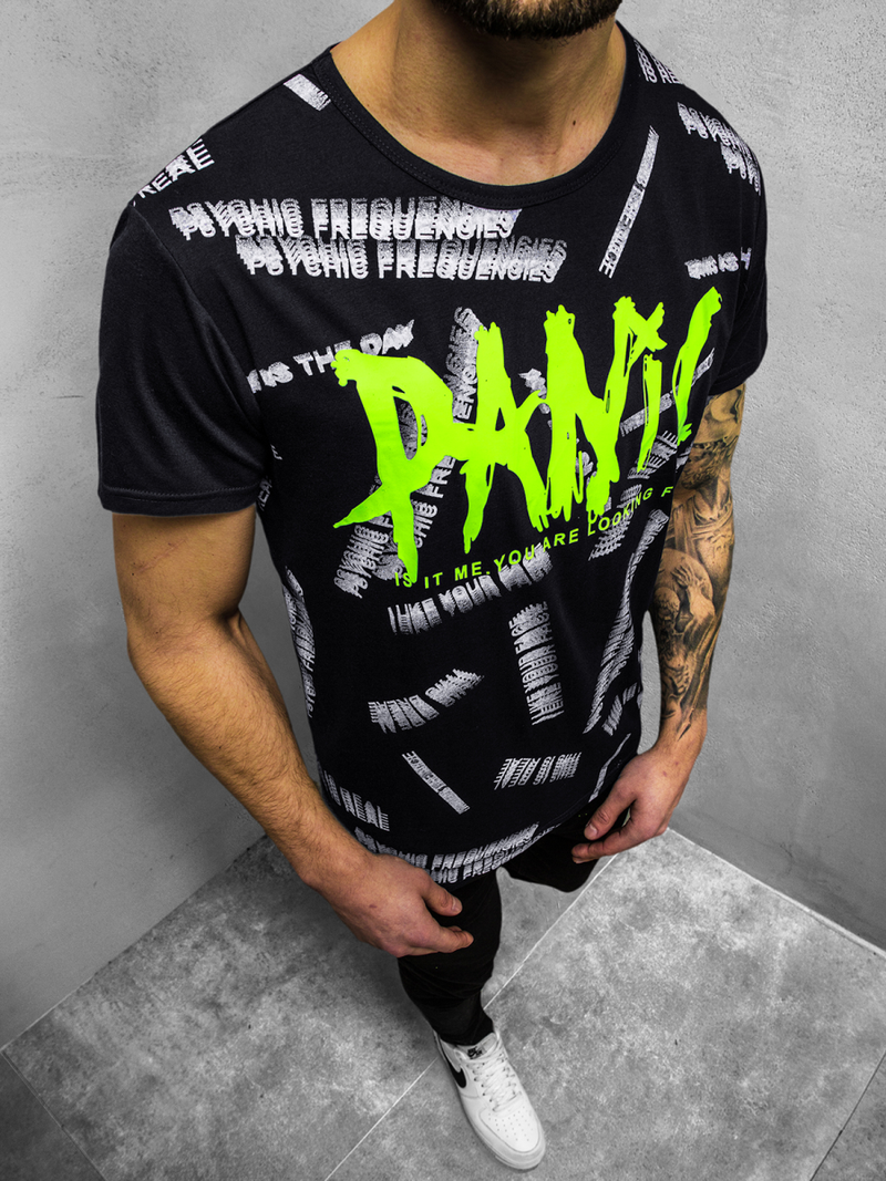 T-Shirt męski czarny OZONEE JS/KS1998Z