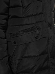 Kurtka zimowa damska parka z futerkiem czarna OZONEE O/M1556/1