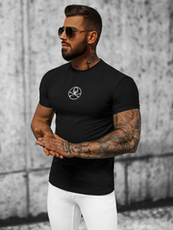 T-shirt męski slim fit czarny OZONEE NB/MT3043