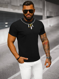 T-shirt męski slim fit czarny OZONEE NB/MT3051Z