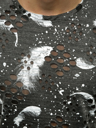 T-Shirt męski grafitowy OZONEE JS/KS2111