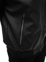 Kurtka skórzana męska czarna OZONEE N/6121