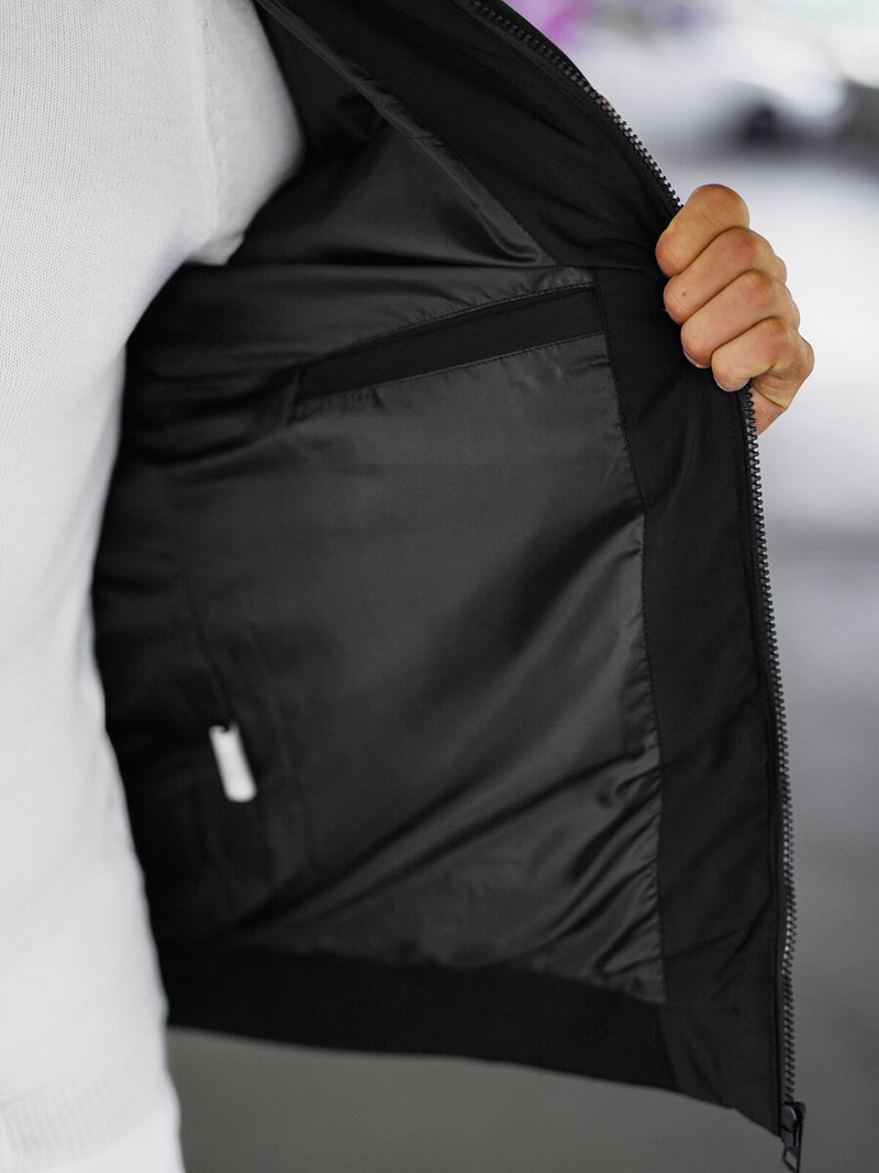 Kurtka zimowa męska biało-czarna OZONEE JS/31M5030/392Z